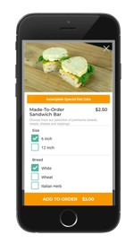 Ordering-Mobile-Food Item with ordering options-K12